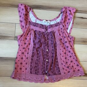 Rewind Pink and Purple Lace Top